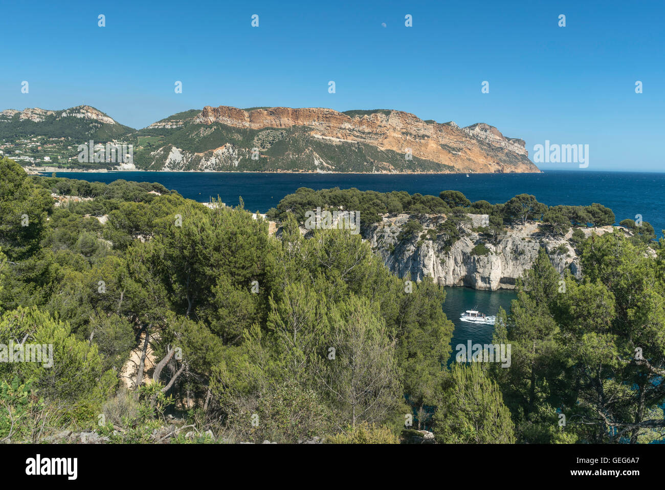 Porto Miou, Calanques Cliff, Cassis, Provenza, Francia Foto Stock