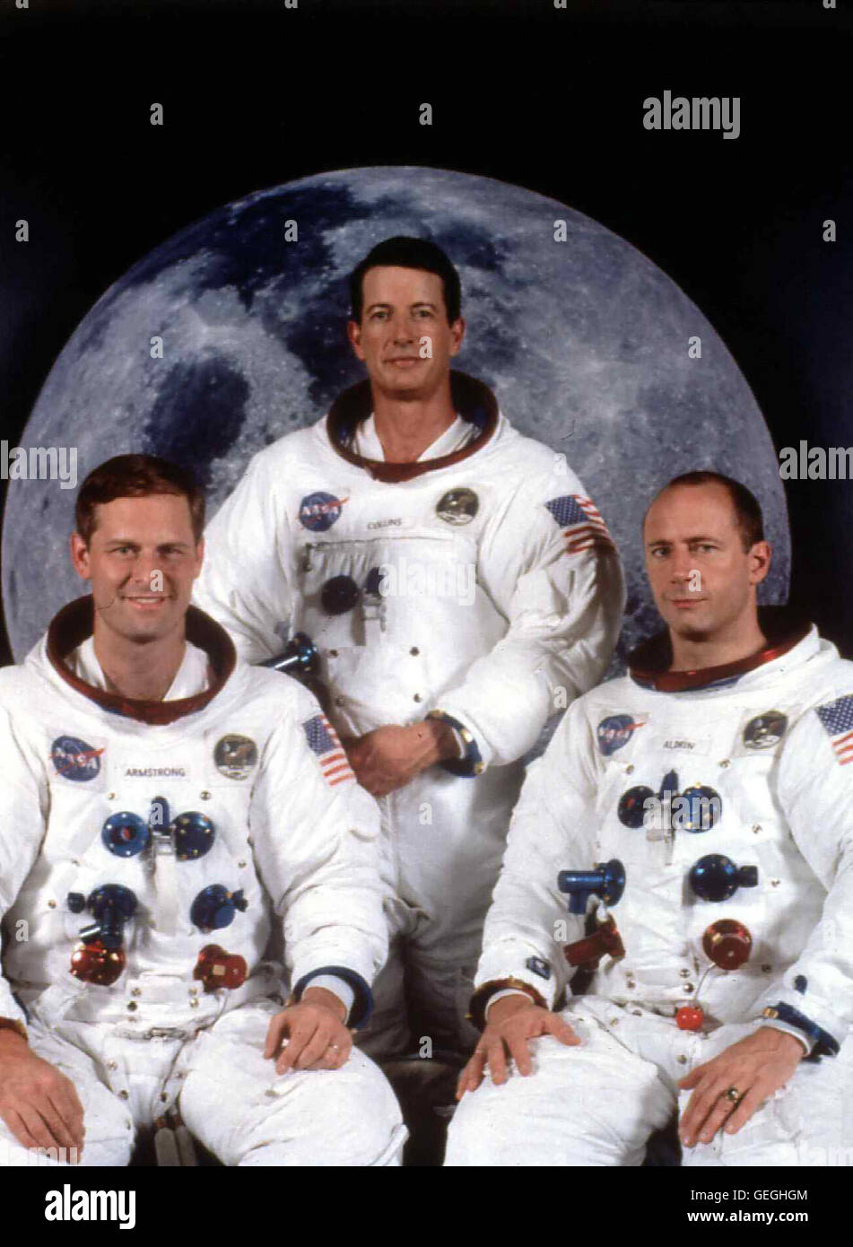 Jeffrey Nordling, Jim Metzler, Xander Berkeley Neil Amstrong (Jeffrey Nordling), Mike Collins (Jim Metzler), Buzz Aldrin (Xander Berkeley) *** Caption locale *** 1996, Apollo 11, Apollo 11 Foto Stock