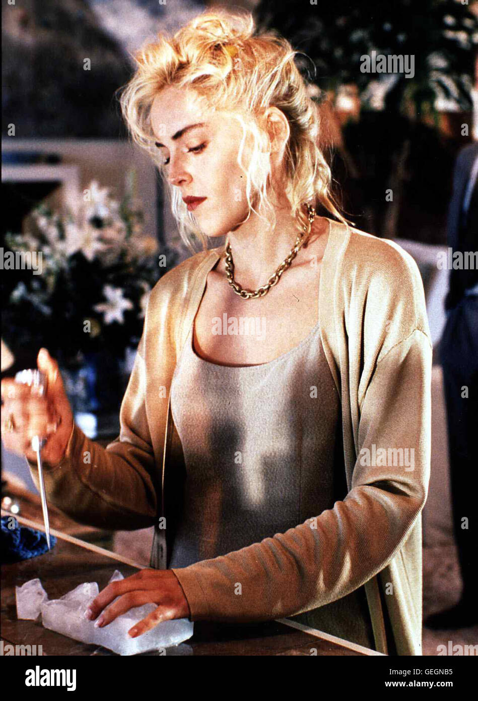Catherine Tramell (Sharon Stone) *** Caption locale *** 1992, basic instinct, istinto di base Foto Stock