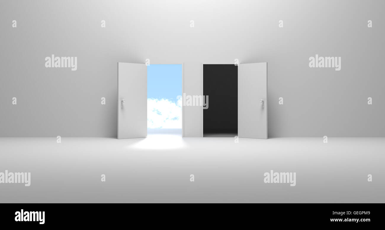 2 porte, buono o cattivo Foto Stock