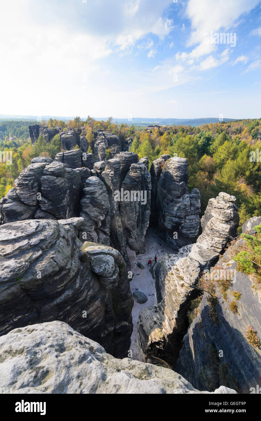 Tisá (Tissa, Tyssa) : Tisá pareti (Tiské stěny) in Svizzera boema ( České Švýcarsko ), Repubblica Ceca Ustecky, Aussiger ri Foto Stock