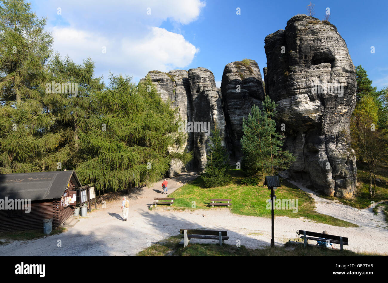 Tisá (Tissa, Tyssa) : Tisá pareti (Tiské stěny) in Svizzera boema ( České Švýcarsko ), Repubblica Ceca Ustecky, Aussiger ri Foto Stock