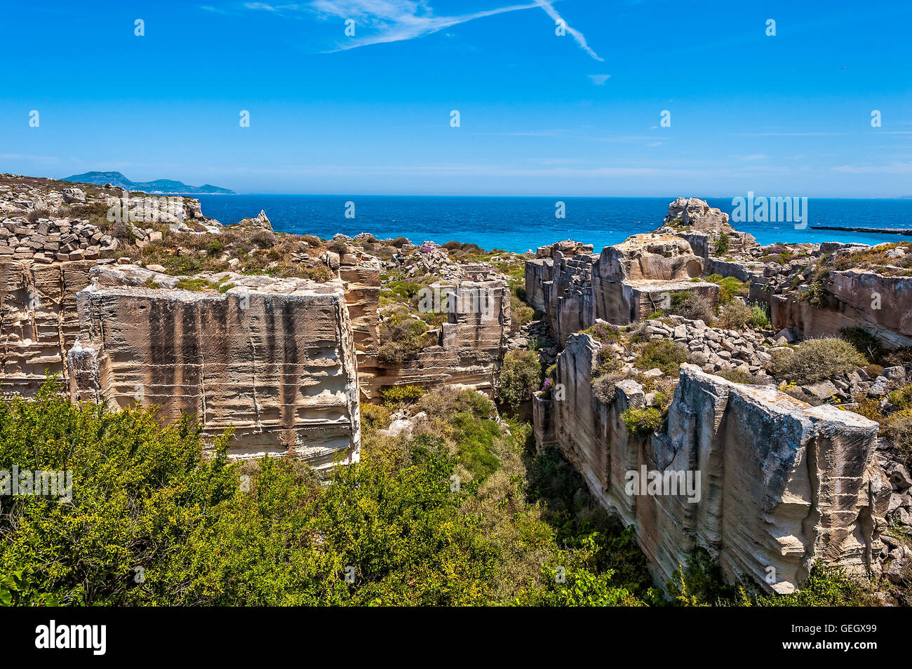 Italia Sicilia Isole Egadi Favignana - Cala Rossa Foto Stock