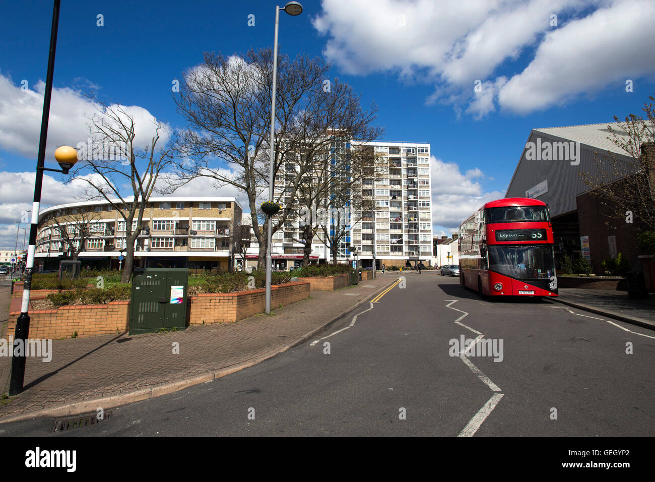 Ampio angolo di visione di Leyton verde, E10 a Londra. Foto Stock