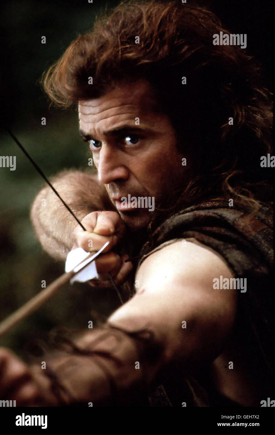Mel Gibson Murron Als von den Englaendern getoetet wird, schwoert William Wallace (Mel Gibson) blutige Rache. *** Caption locale *** 1995, Braveheart, Braveheart Foto Stock