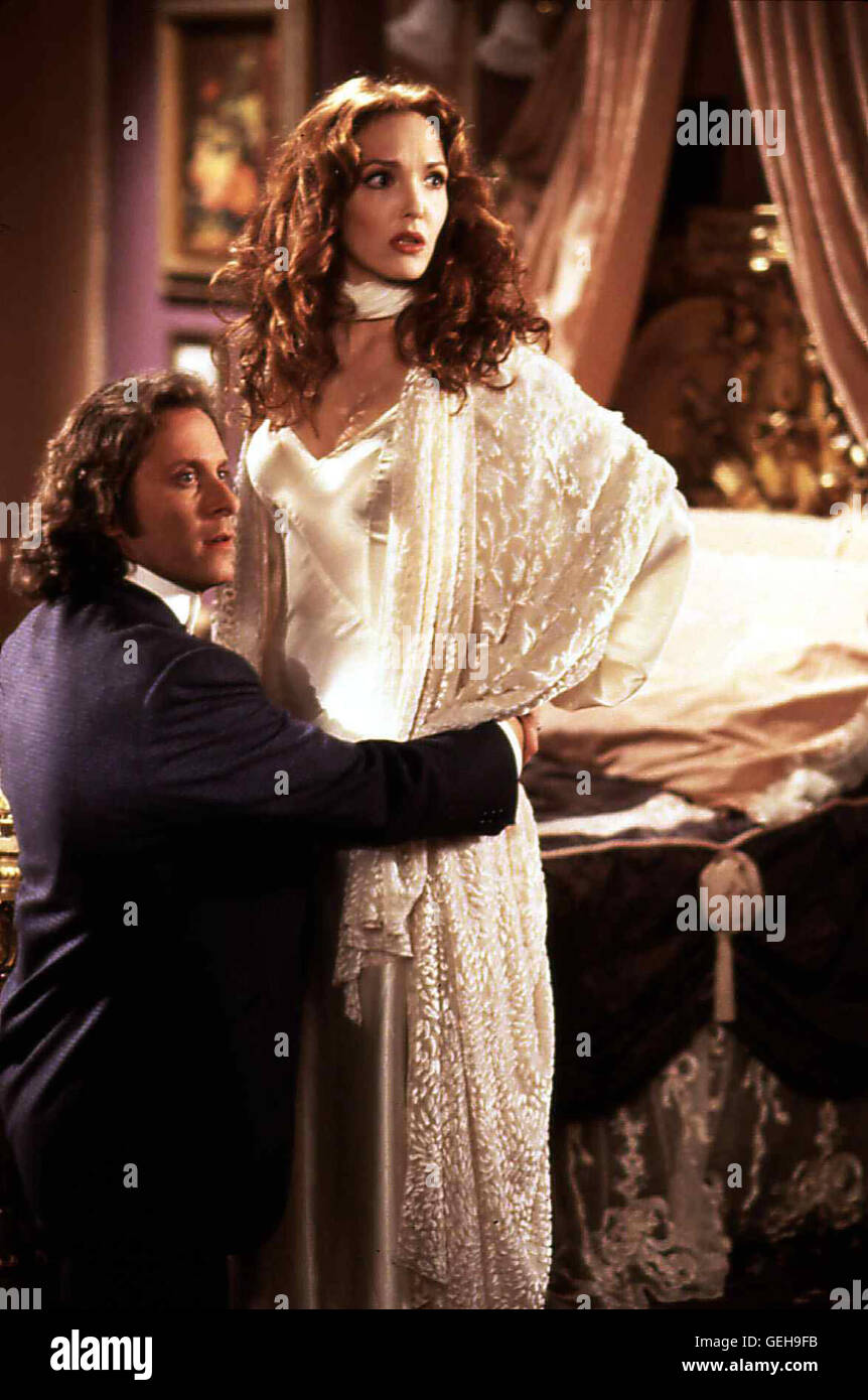 Jonathan Harker (Steven Weben), Mina (Amy Yasbeck) *** Caption locale *** 1995, Dracula: morti e loving it, Dracula -Tot Aber Gluecklich Foto Stock