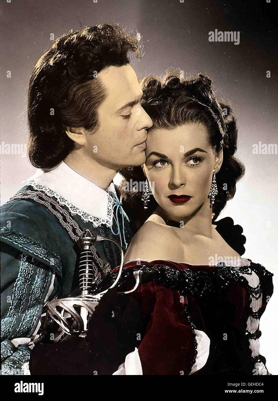 Lt. David Picard (Larry parchi), Nanon de Lartigues (Marguerite Chapman) *** Caption locale *** 1948, Lama galante, Die Geliebte Des Marschalls Foto Stock