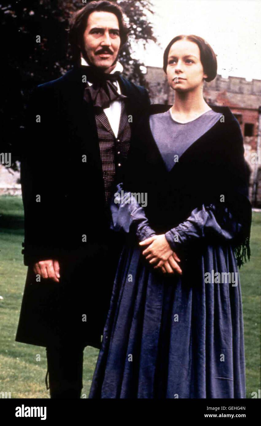 Ciaran cerve, Samantha Morton Dort verliebt sich Jane Eyre (Samantha Morton) in den Herren des Hauses, il sig. Rochester (Ciaran cerve). *** Caption locale *** 1996, Jane Eyre, Jane Eyre Foto Stock