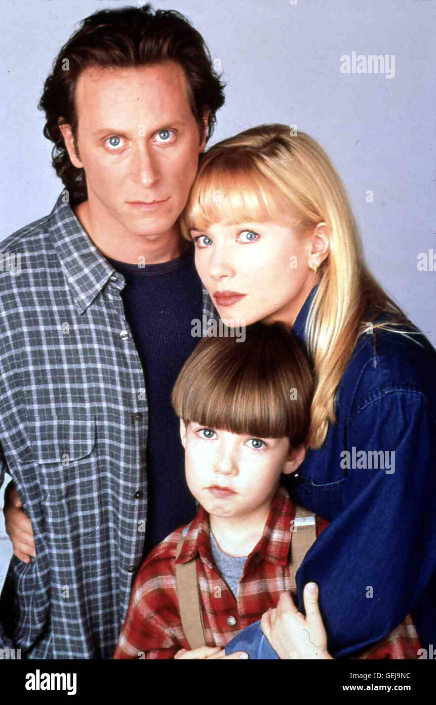 Jack Torrance (Steven Weber), Wendy (Rebecca De Mornay), Danny (Courtland Mead,vorn) *** Caption locale *** 1997, Stephen King Shining, Stephen King Shining Foto Stock
