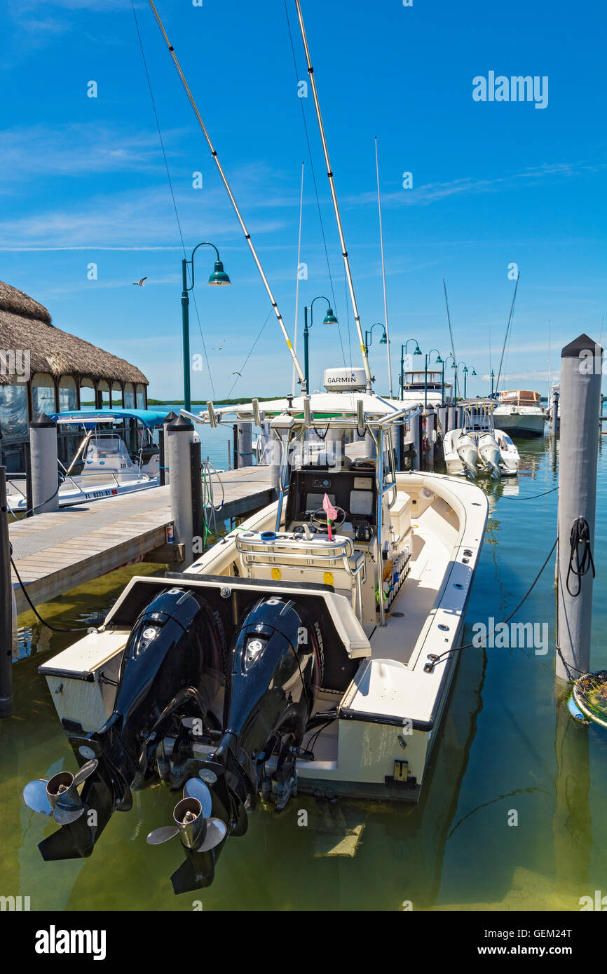 Florida Keys, Islamorada, Bayside Marina, sport charter di barche da pesca Foto Stock