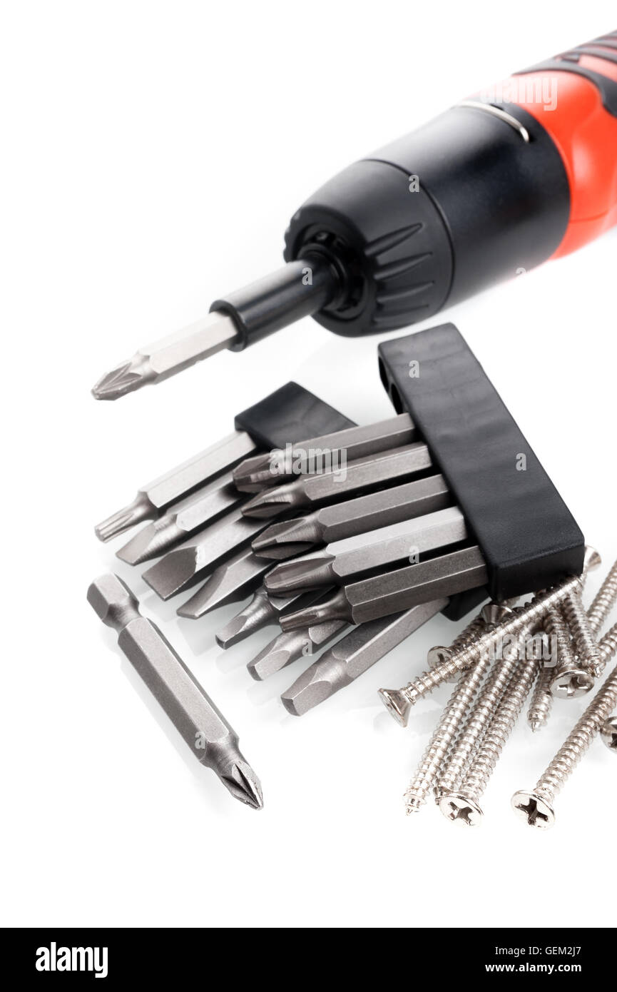 Closeup molti tipo di cacciavite Foto Stock