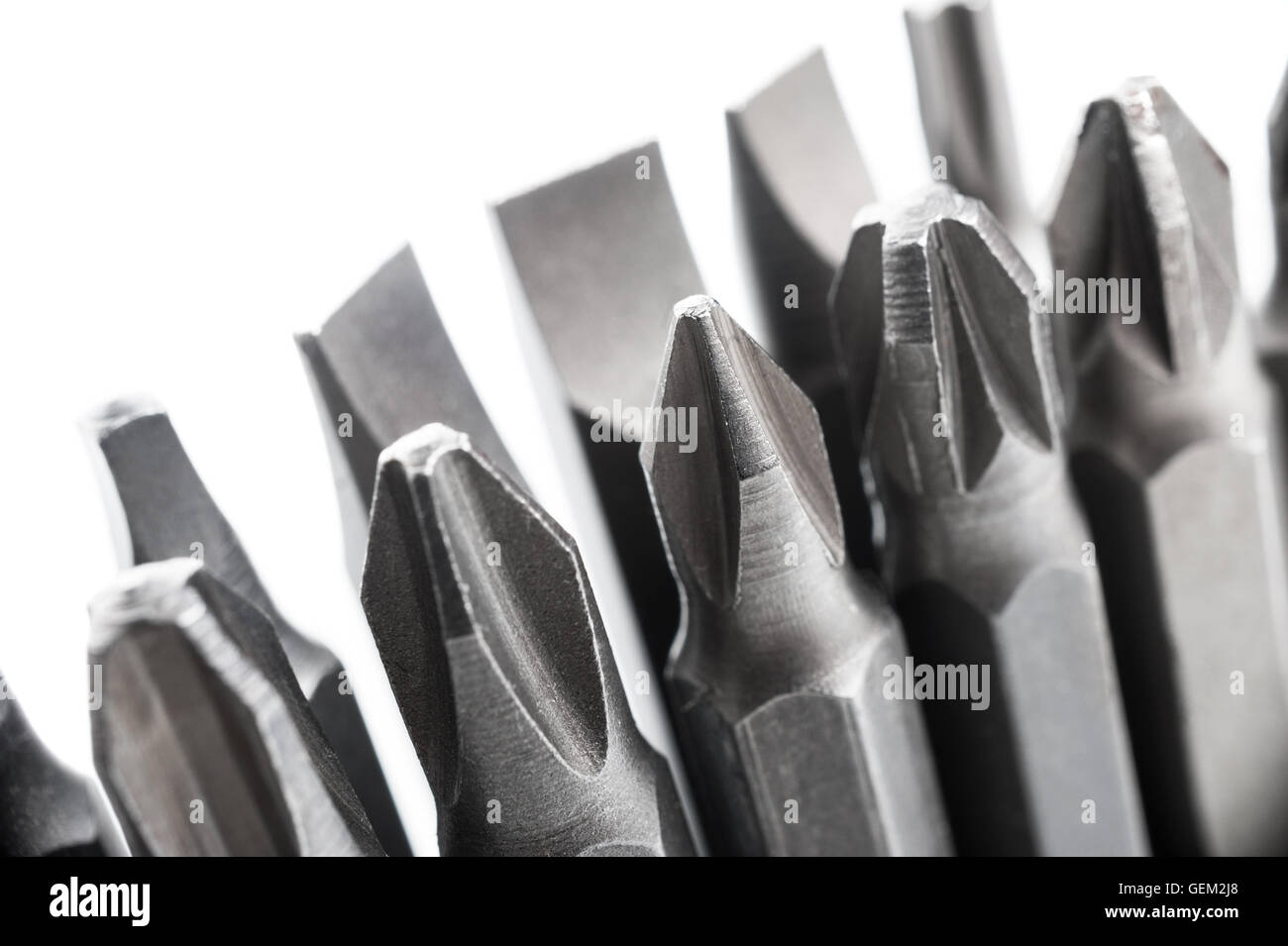 Closeup molti tipo di cacciavite Foto Stock