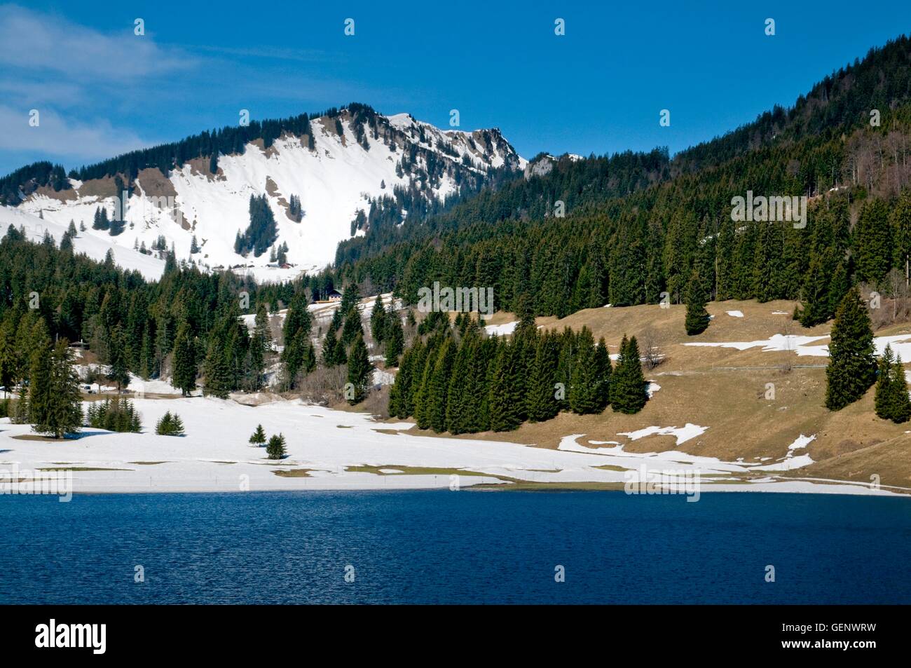 Il lago di Spitzing (Spitzingsee), Bodenschneid, Foto Stock