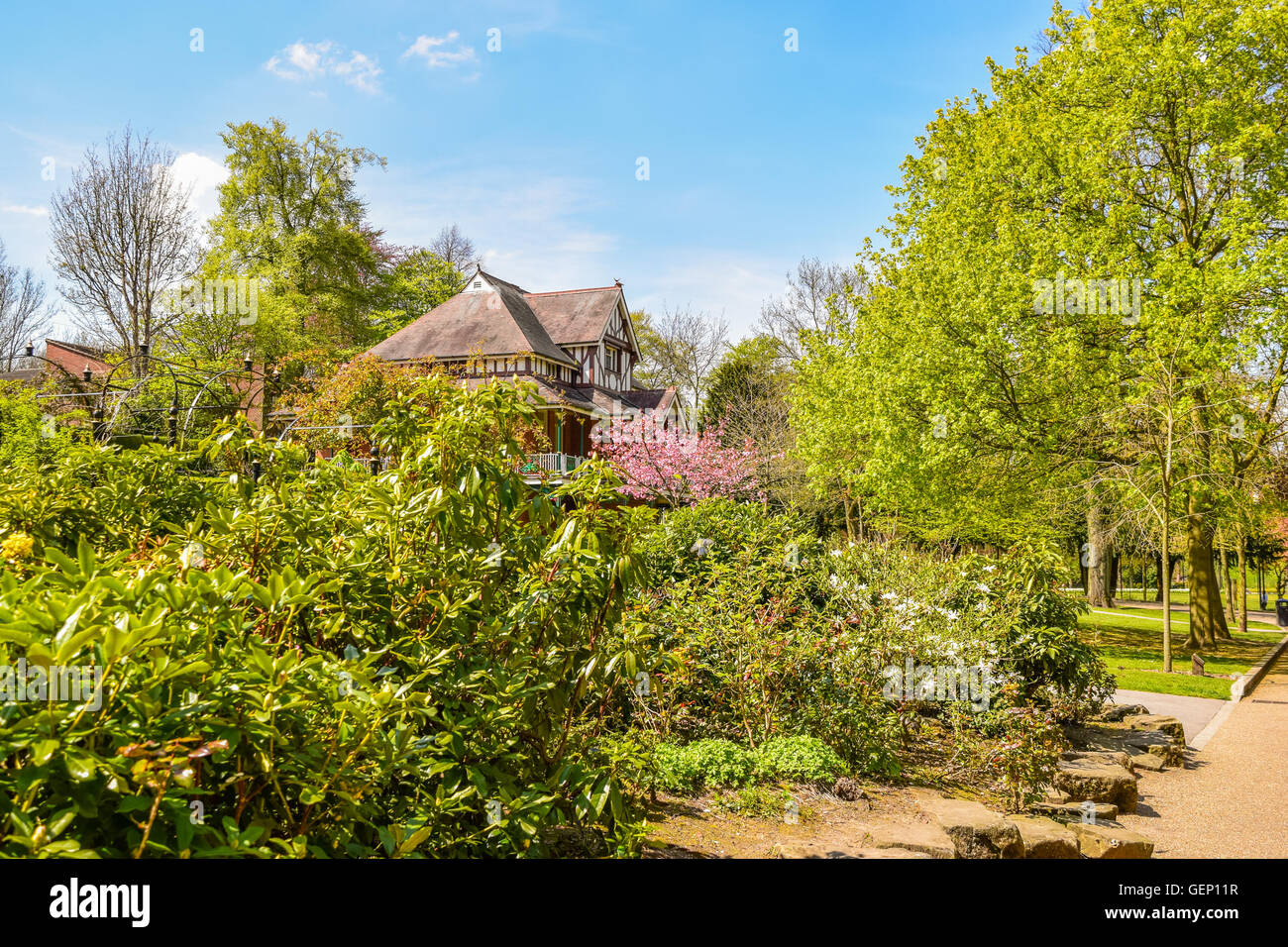 Vista in Walsall Arboretum Park, West Midlands, Regno Unito Foto Stock