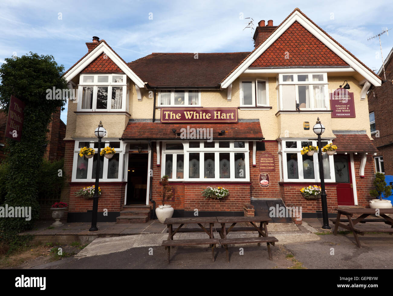 Il White Hart Public House, 16 Inferiore Strada Verde, Rusthall. Foto Stock