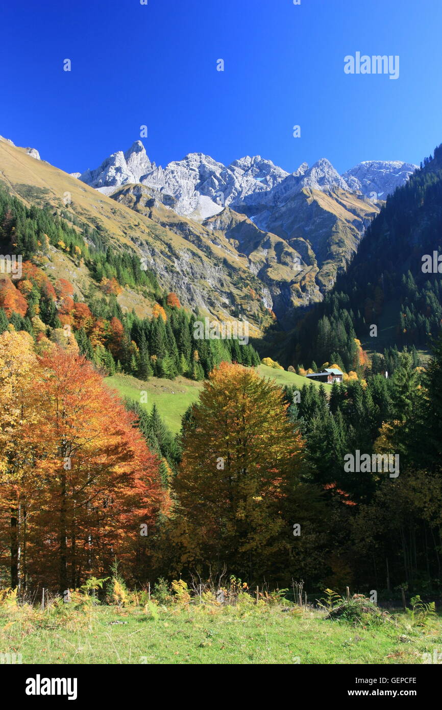 Geografia / viaggi, in Germania, in Baviera, Allgaeu, Superiore Allgaeu, Stillach Valley, vicino Einoedsbach, Trettachspitze Maedelegabel,,, No-Coffee-Table-Book-Uso: Allgäu Foto Stock