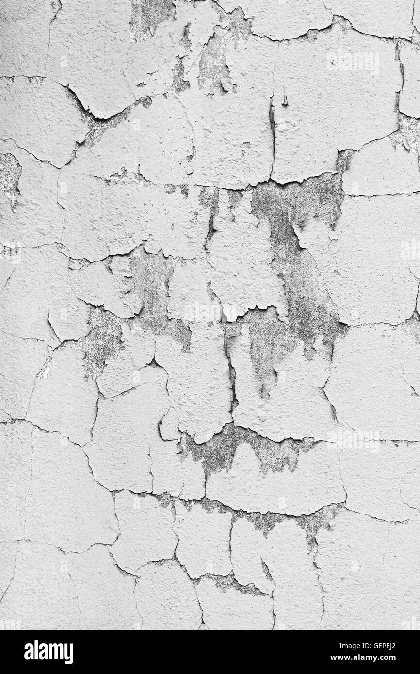 Il vecchio intonaco dipinto la superficie di parete texture con incrinature Foto Stock