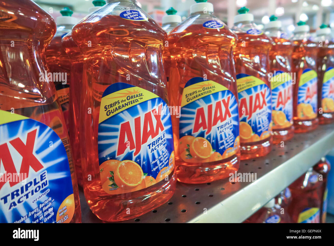 Ajax detergente liquido Foto Stock