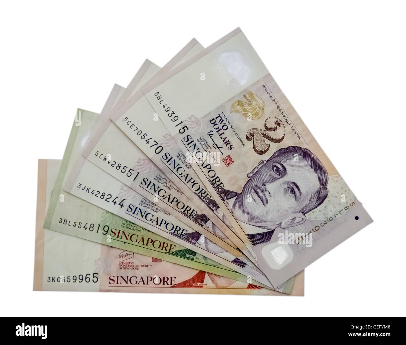 Valute internazionali Dollari di Singapore Foto Stock