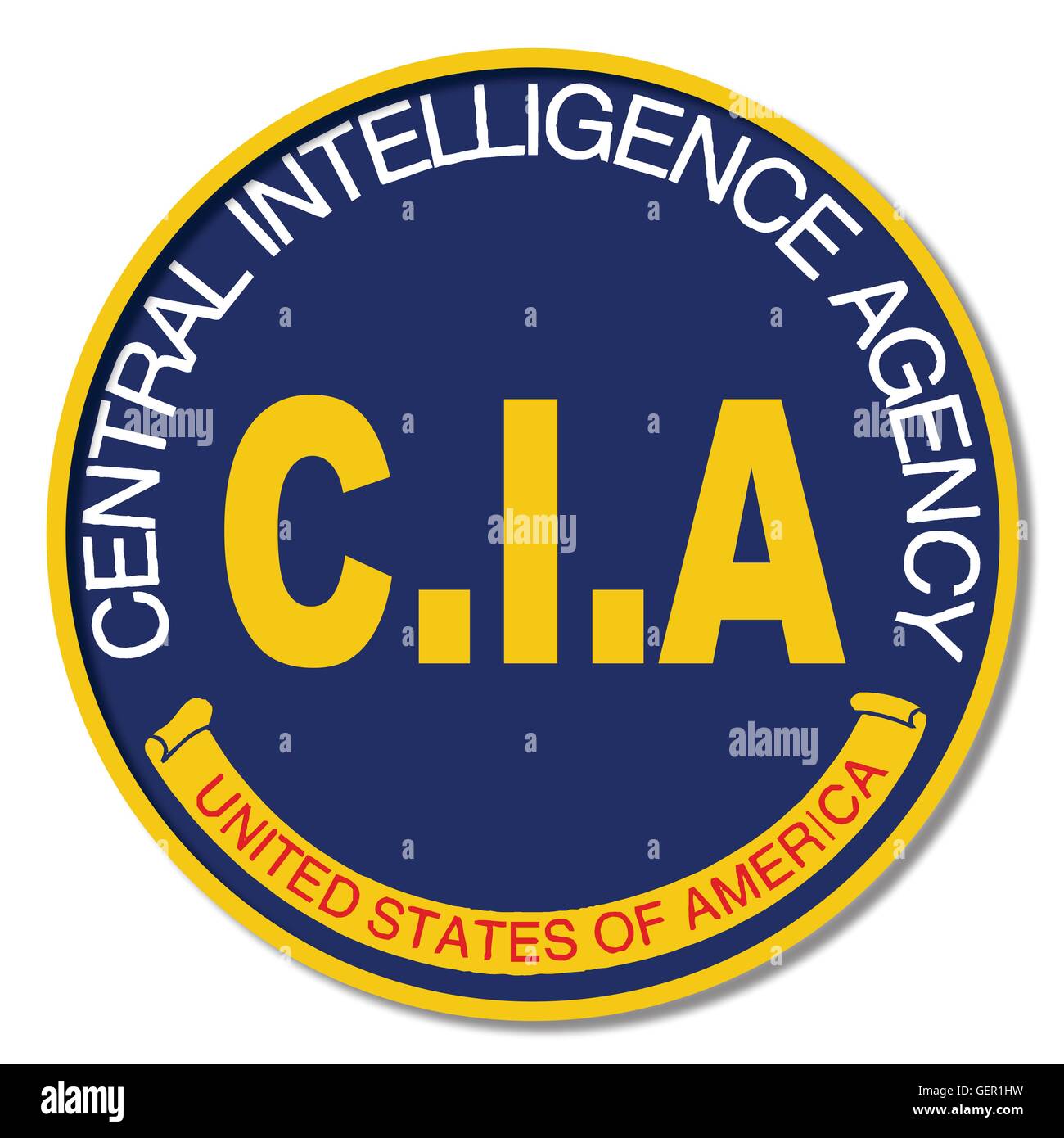 Parodia del logo della Central Intelligence Agency degli Stati Uniti d'America Illustrazione Vettoriale