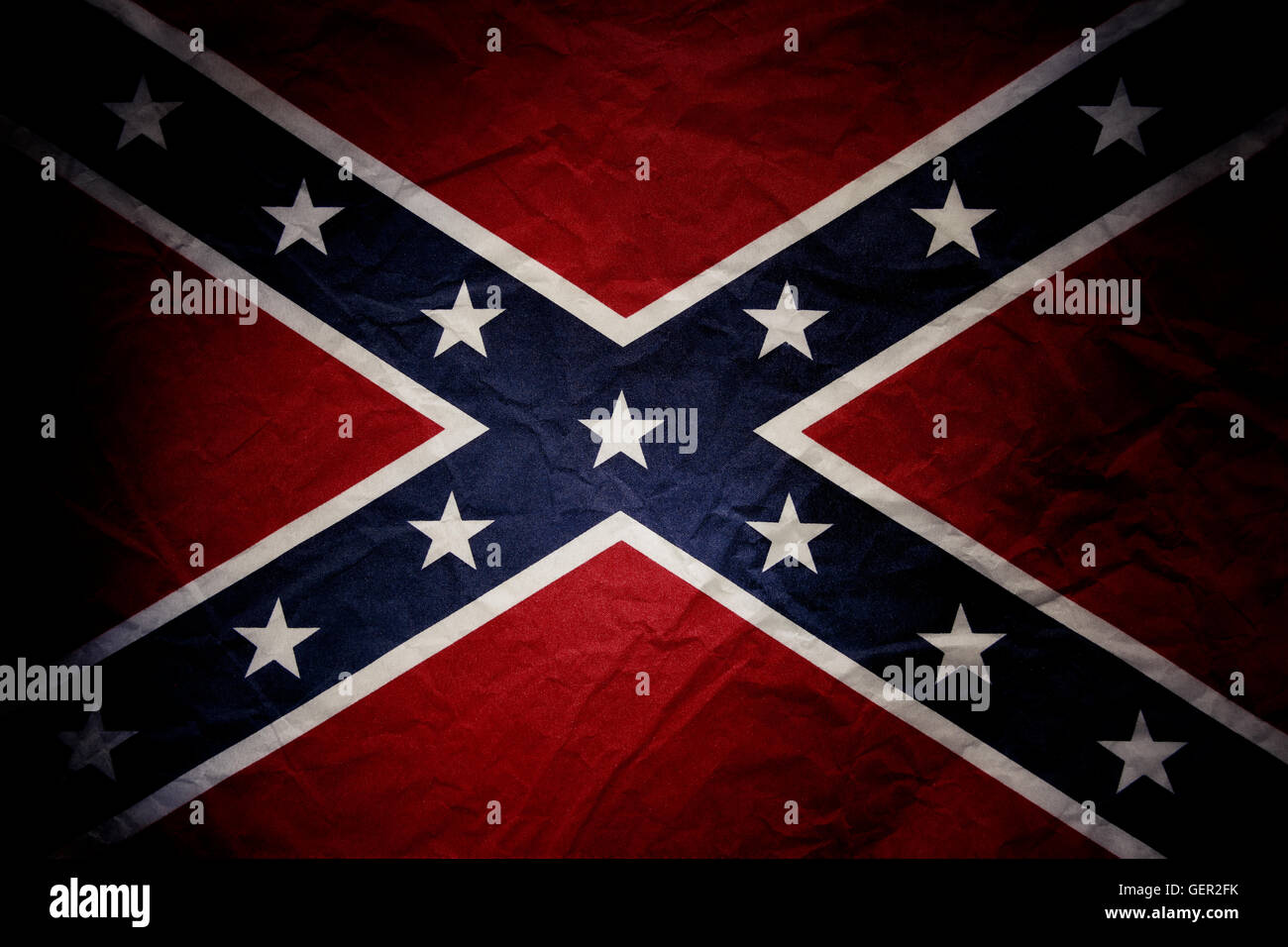 Primo piano della trama bandiera Confederate Foto Stock