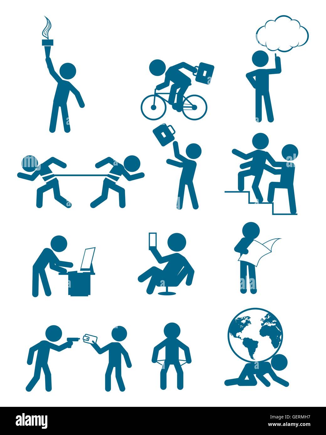 Illustrazione vettoriale di un popolo nel set di business Illustrazione Vettoriale