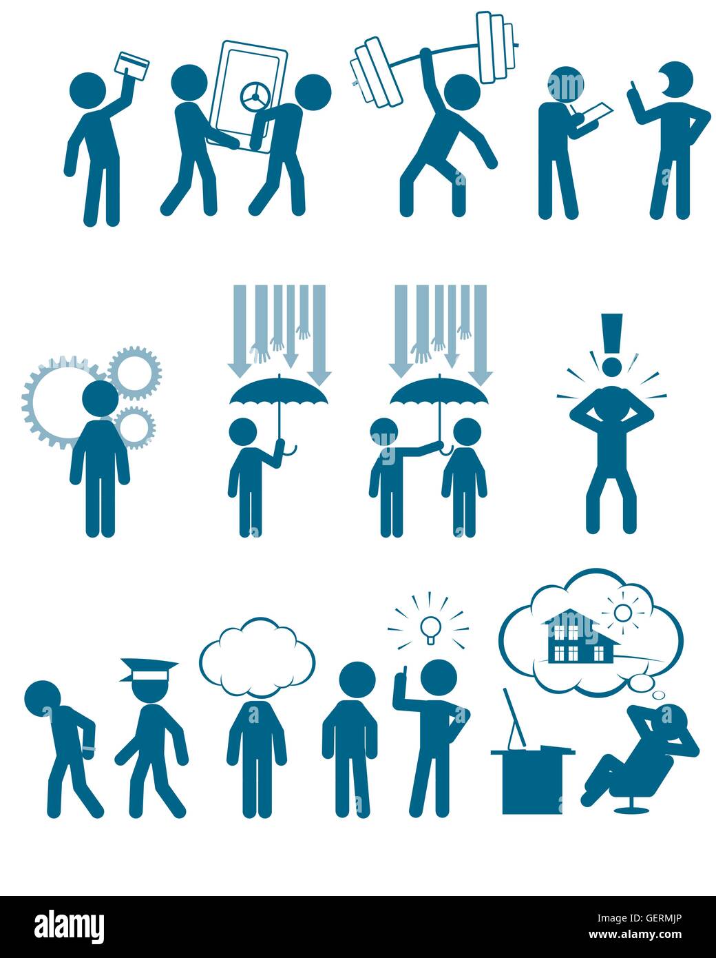 Illustrazione vettoriale di un popolo nel set di business Illustrazione Vettoriale