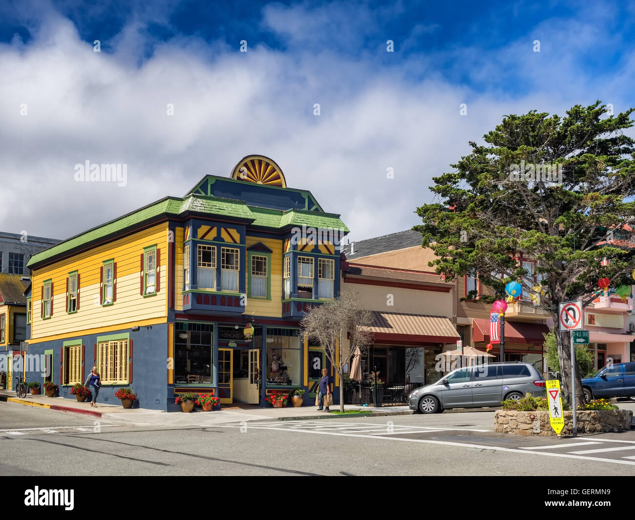 Edificio in vecchio stile in Pacific Grove, Monterey, California, Stati Uniti d'America Foto Stock
