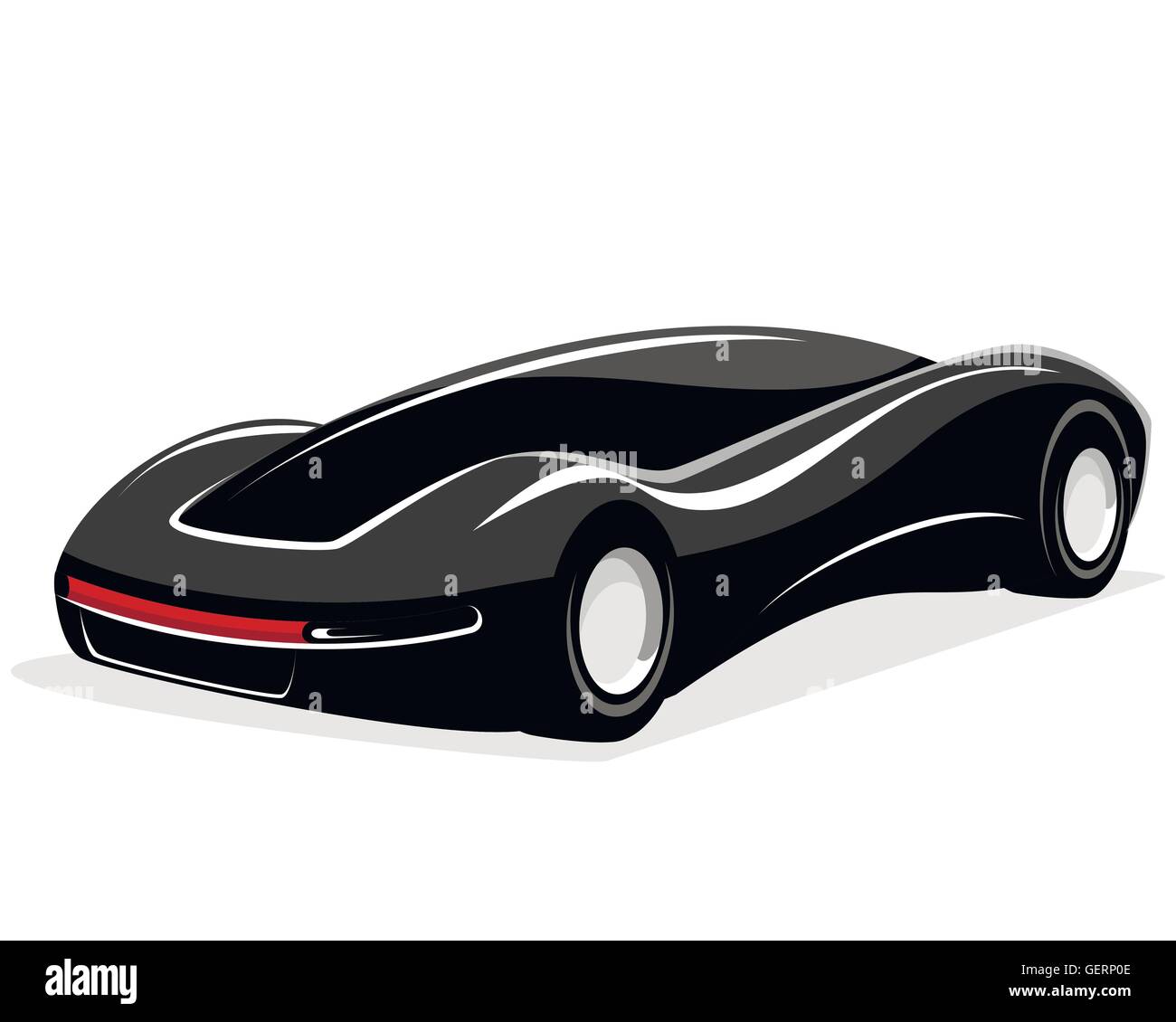 Illustrazione vettoriale di un nero auto futuristica Illustrazione Vettoriale