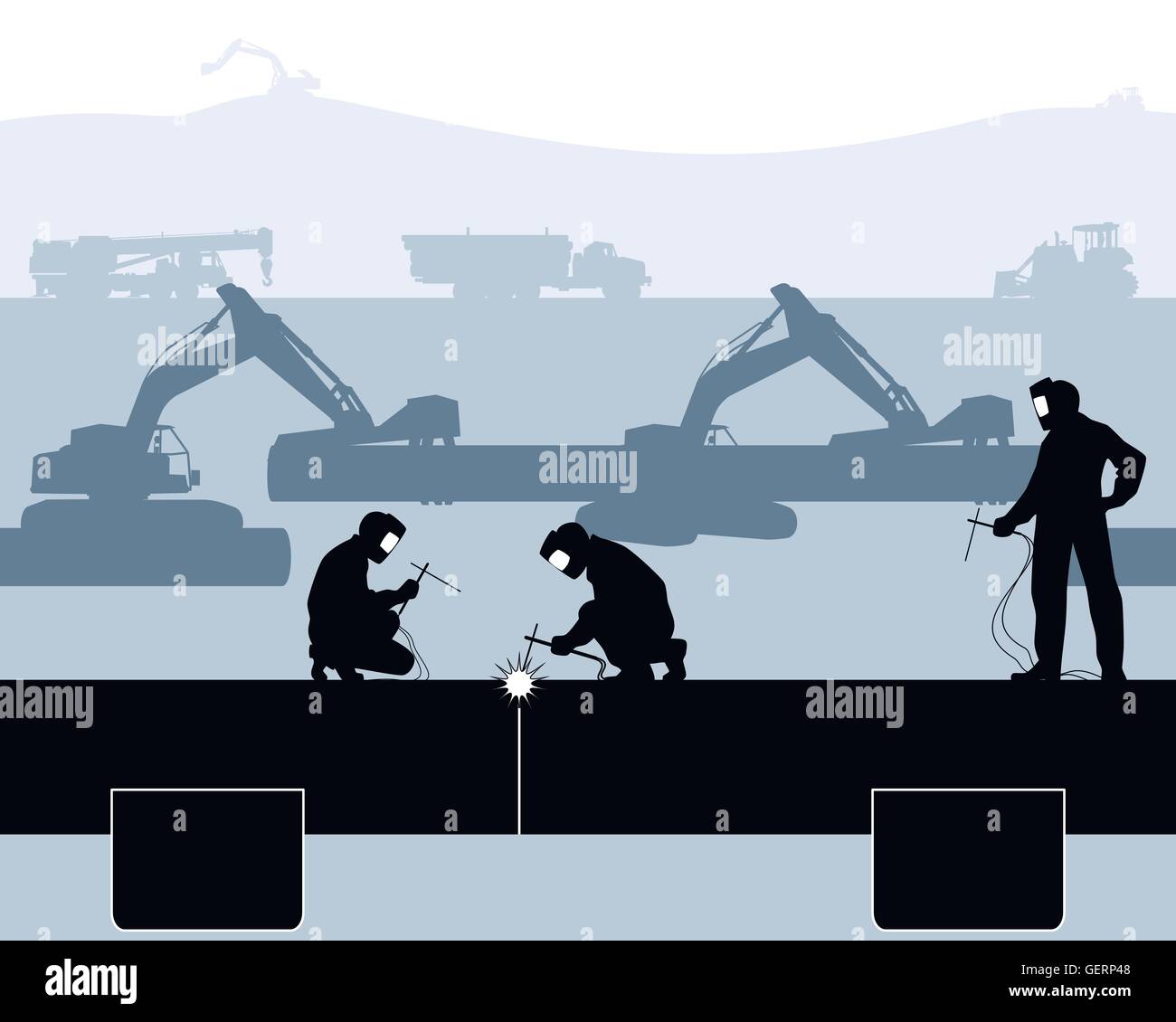 Illustrazione vettoriale di un saldatrici tubo saldato Illustrazione Vettoriale