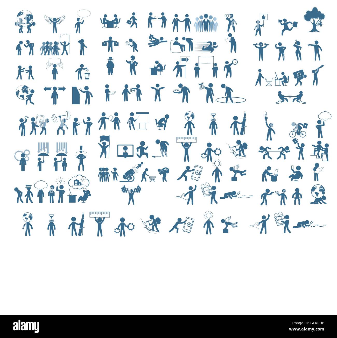 Illustrazione Vettoriale di imprenditori di un set di dati Illustrazione Vettoriale