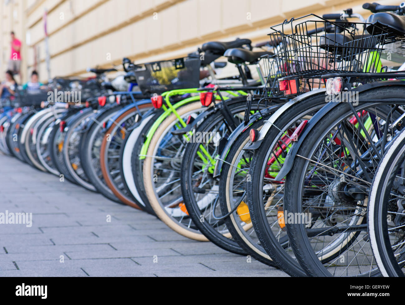 Parcheggio per biciclette Foto Stock