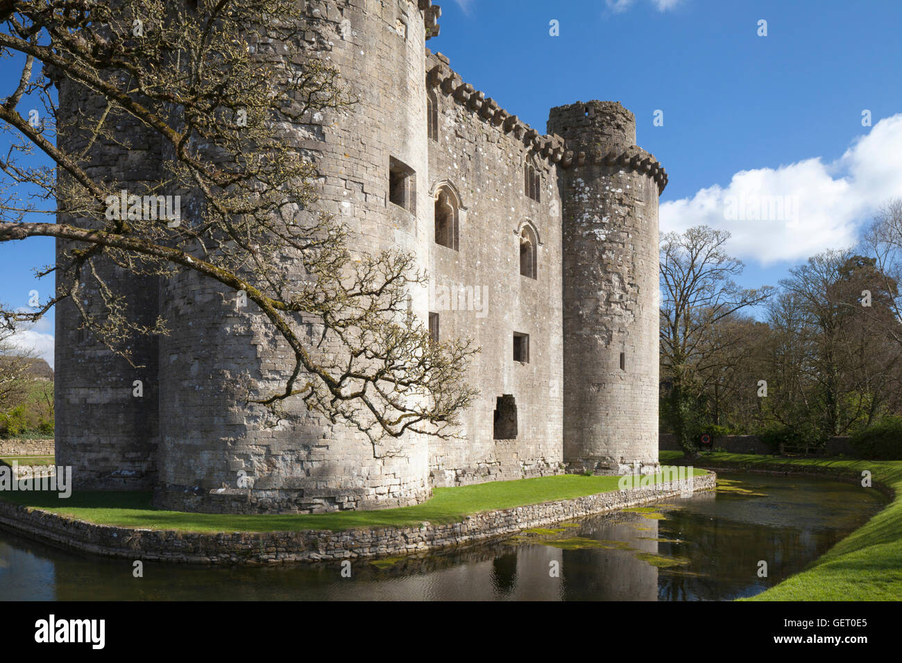 Il Castello di Nunney vicino a Frome in Somerset. Foto Stock