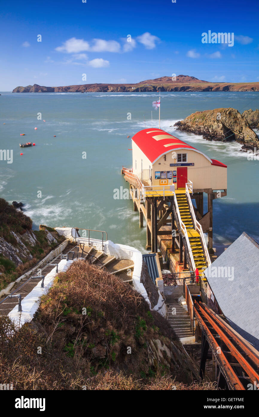 Una vista di St Davids RNLI stazione. Foto Stock