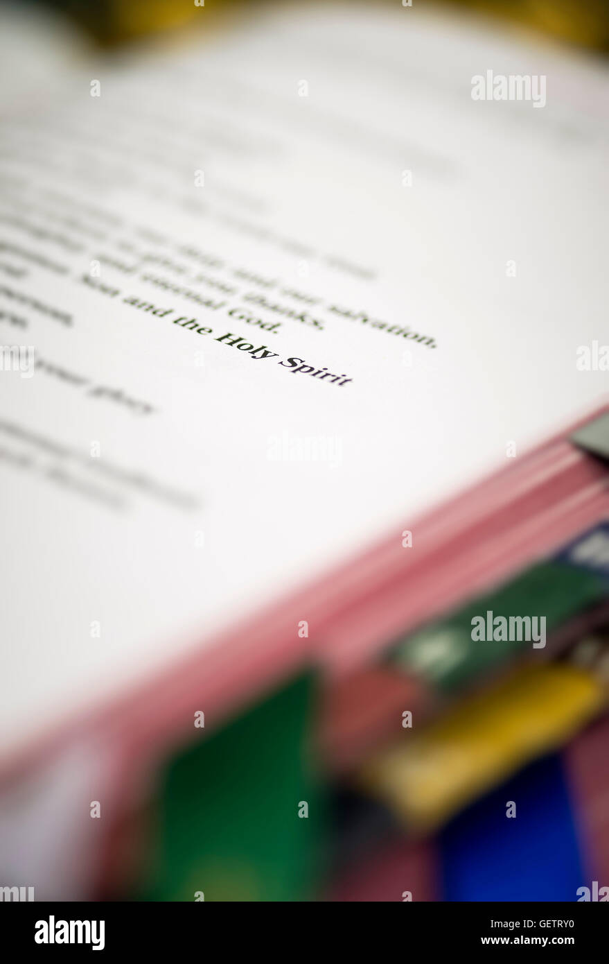 Sacro testo liturgico. Foto Stock