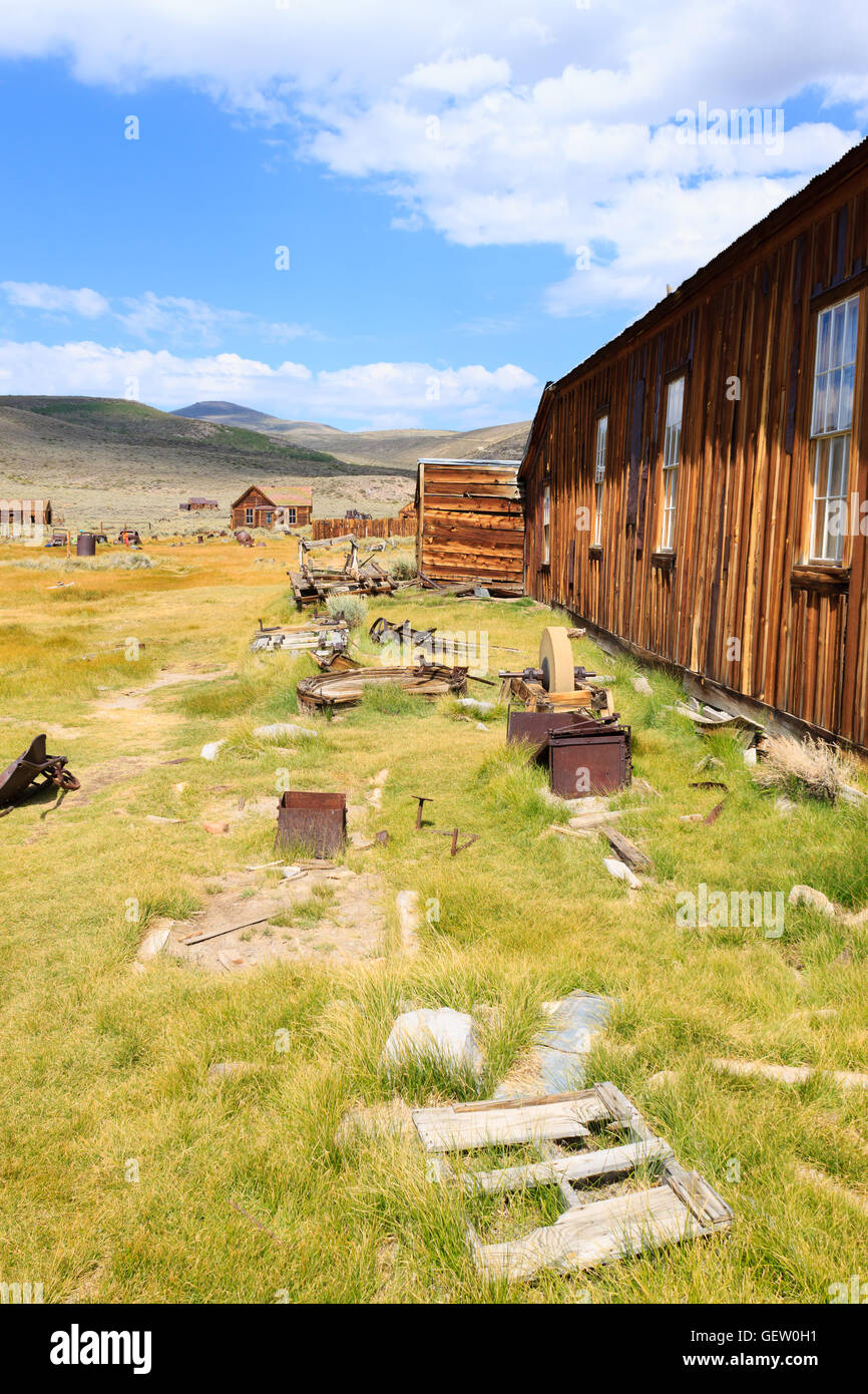 Vista da Bodie Ghost Town, California USA. Vecchia miniera abbandonata Foto Stock