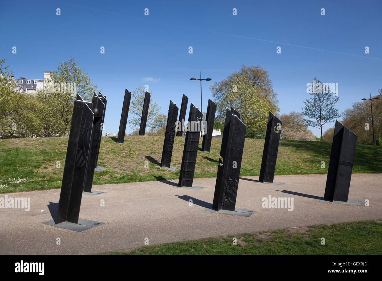 Memoriale per le vittime della guerra di Nuova Zelanda nella prima e nella seconda guerra mondiale in Hyde Park. Foto Stock