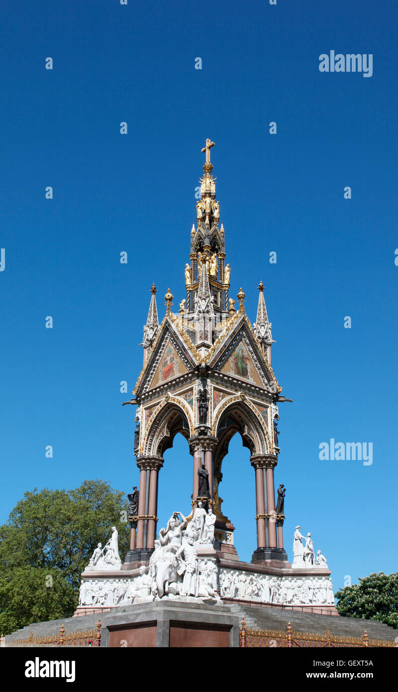 Albert Memorial in Kensington Gardens. Foto Stock