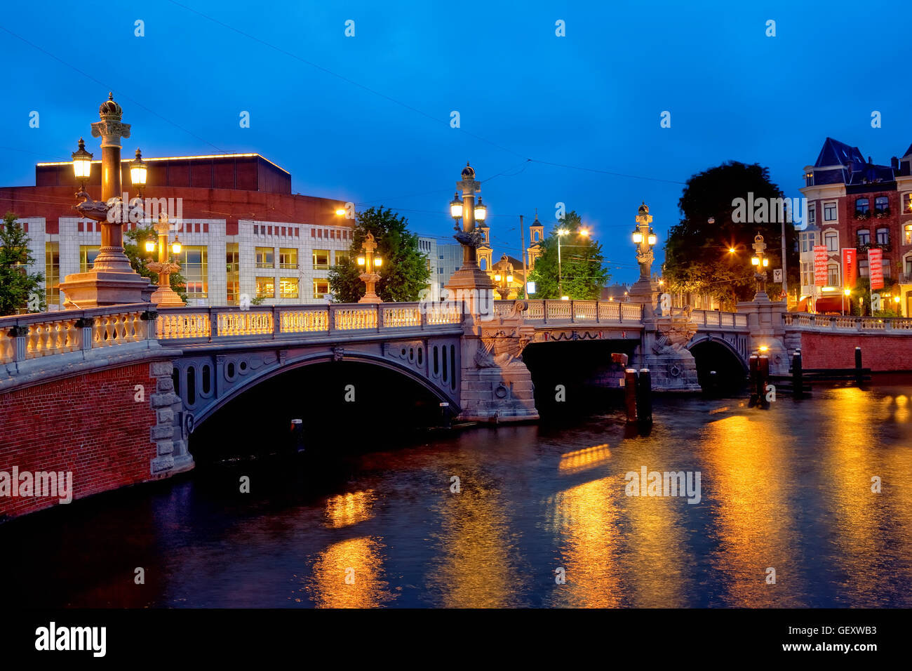 Ponte Blauwsbrug in Amsterdam Foto Stock