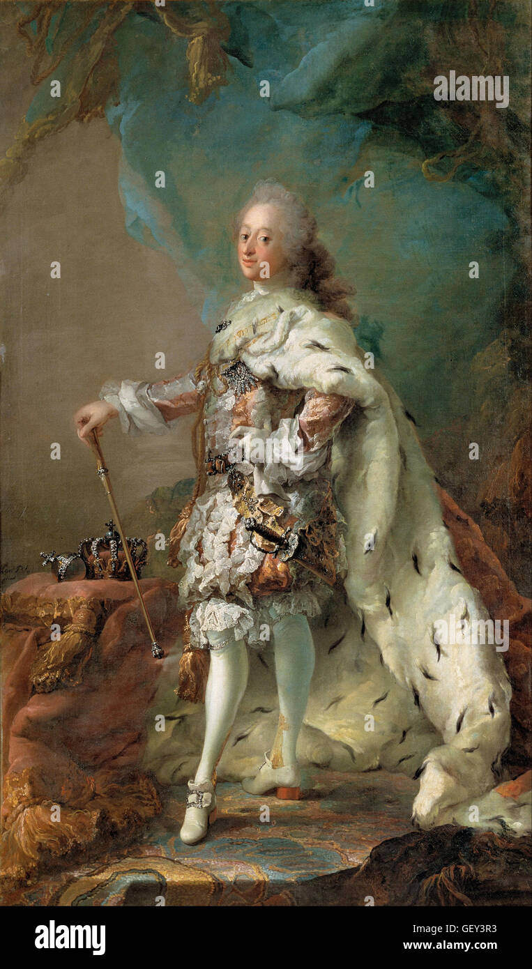 C.G. Pilo - Ritratto di Frederik V di unzione Robe Foto Stock