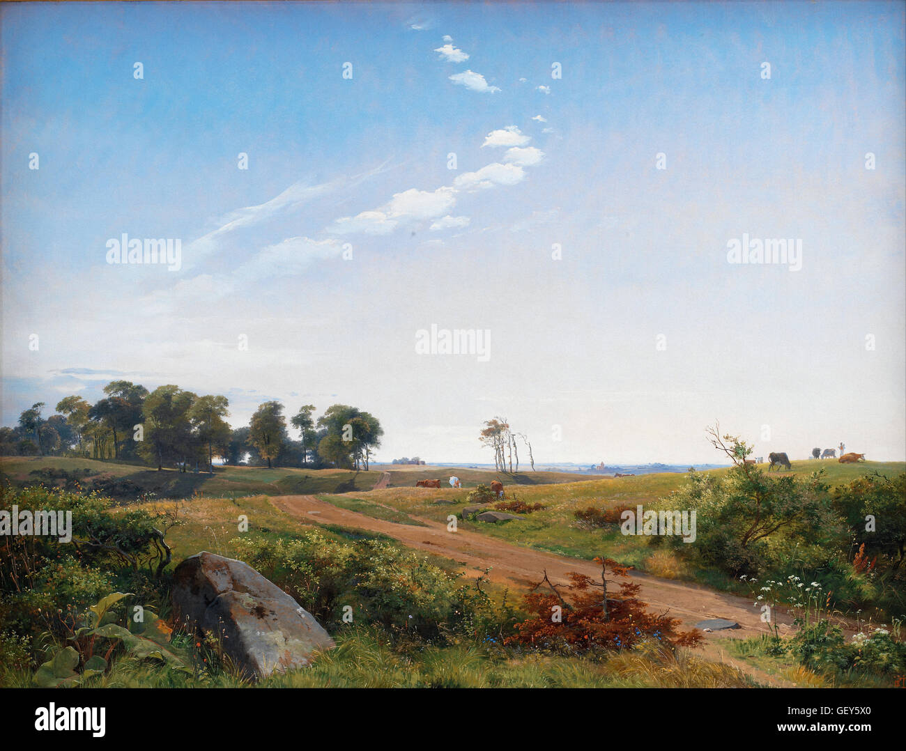 Johan Thomas Lundbye - Zelanda paesaggio. Aprire il paese nel nord zelanda Foto Stock