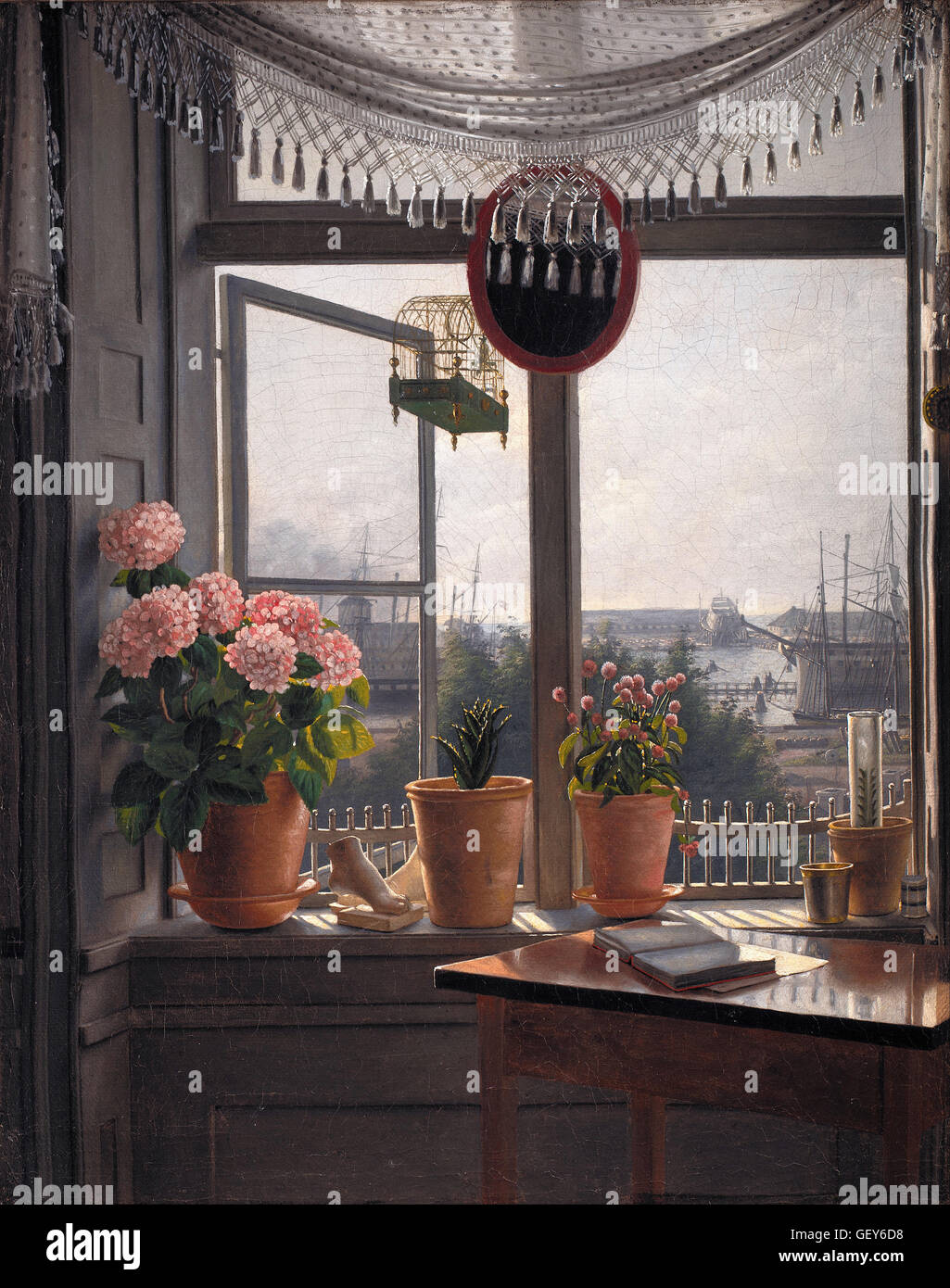 Martinus Rørbye - Vista dall'artista della finestra Foto Stock