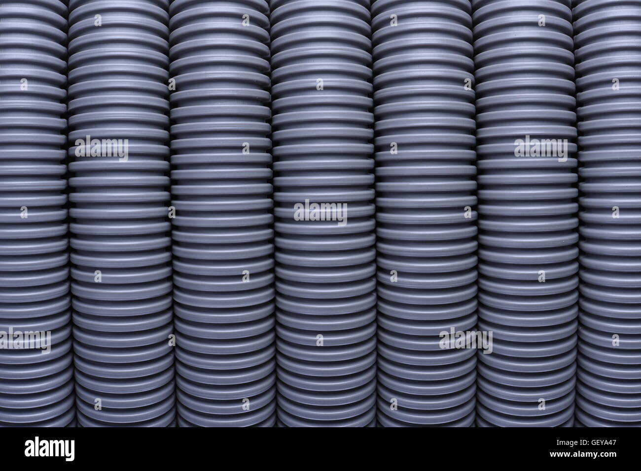 Tubo corrugato per l'installazione del cavo elettrico Foto Stock