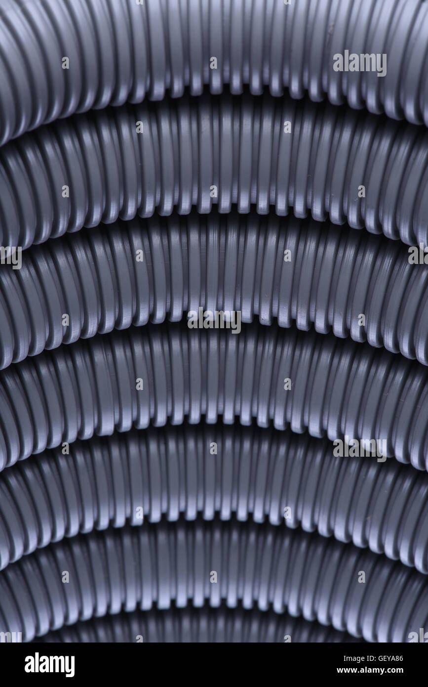 Tubo corrugato per l'installazione del cavo elettrico Foto Stock