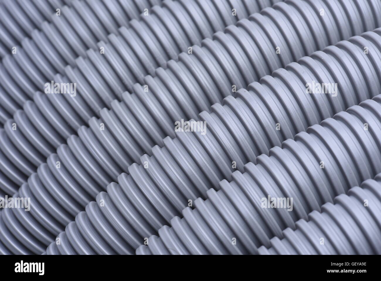 Tubo corrugato per l'installazione del cavo elettrico Foto Stock