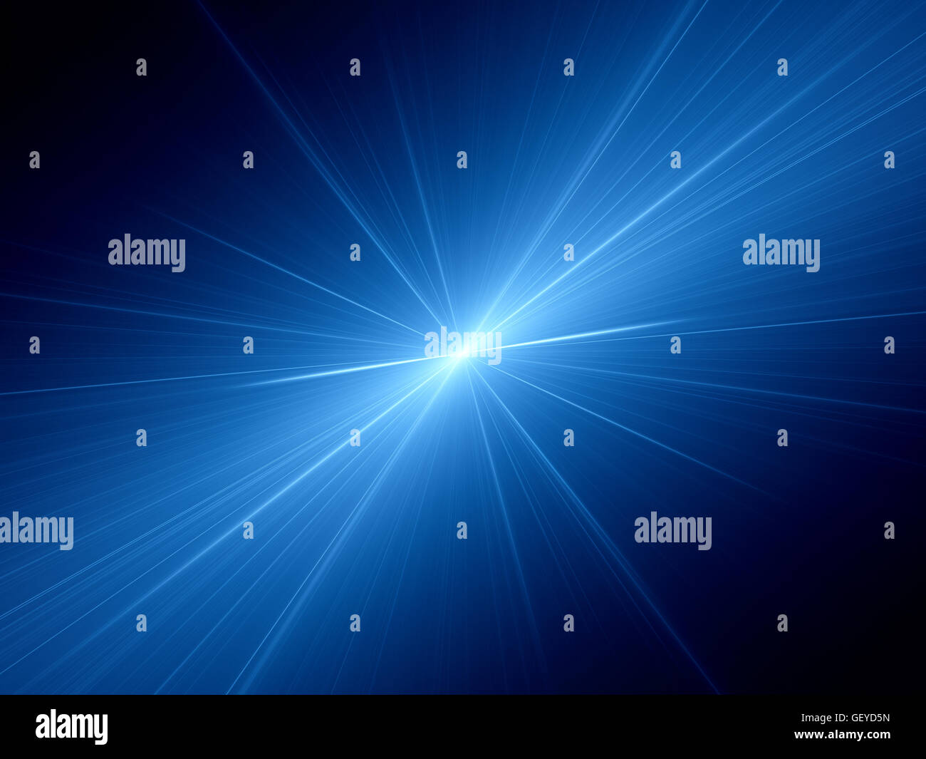 Blu brillante velocità della luce generata da computer sfondo astratto Foto Stock