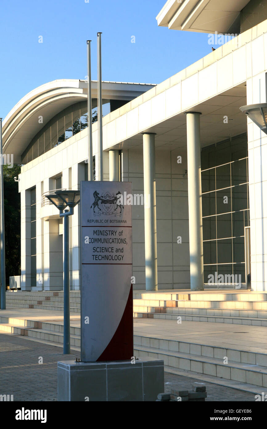 Ministero delle Comunicazioni, Scienza e industria, Gaborone, Botswana Foto Stock