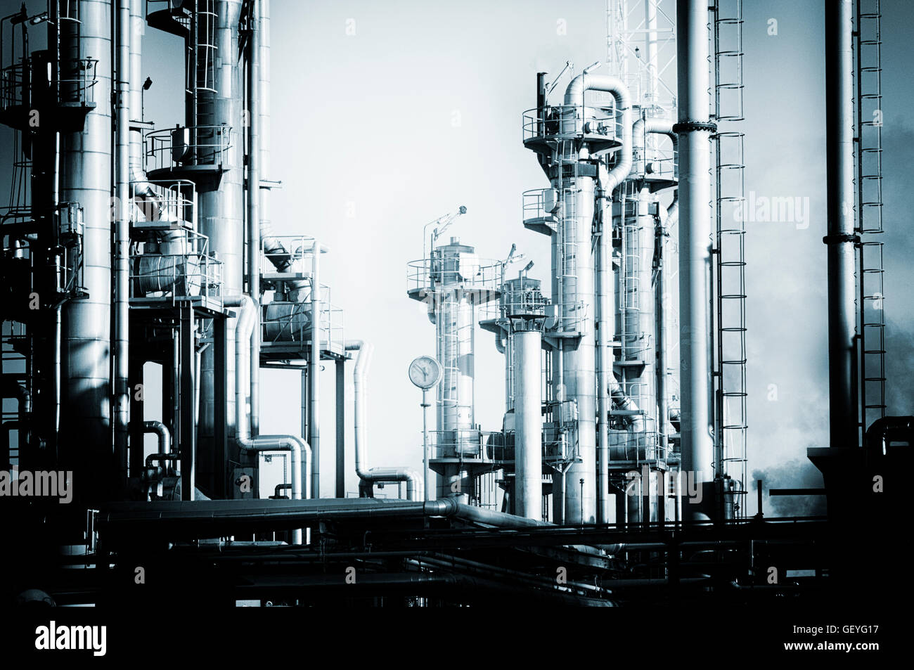 Olio e gas di raffineria petrolchimica Foto Stock