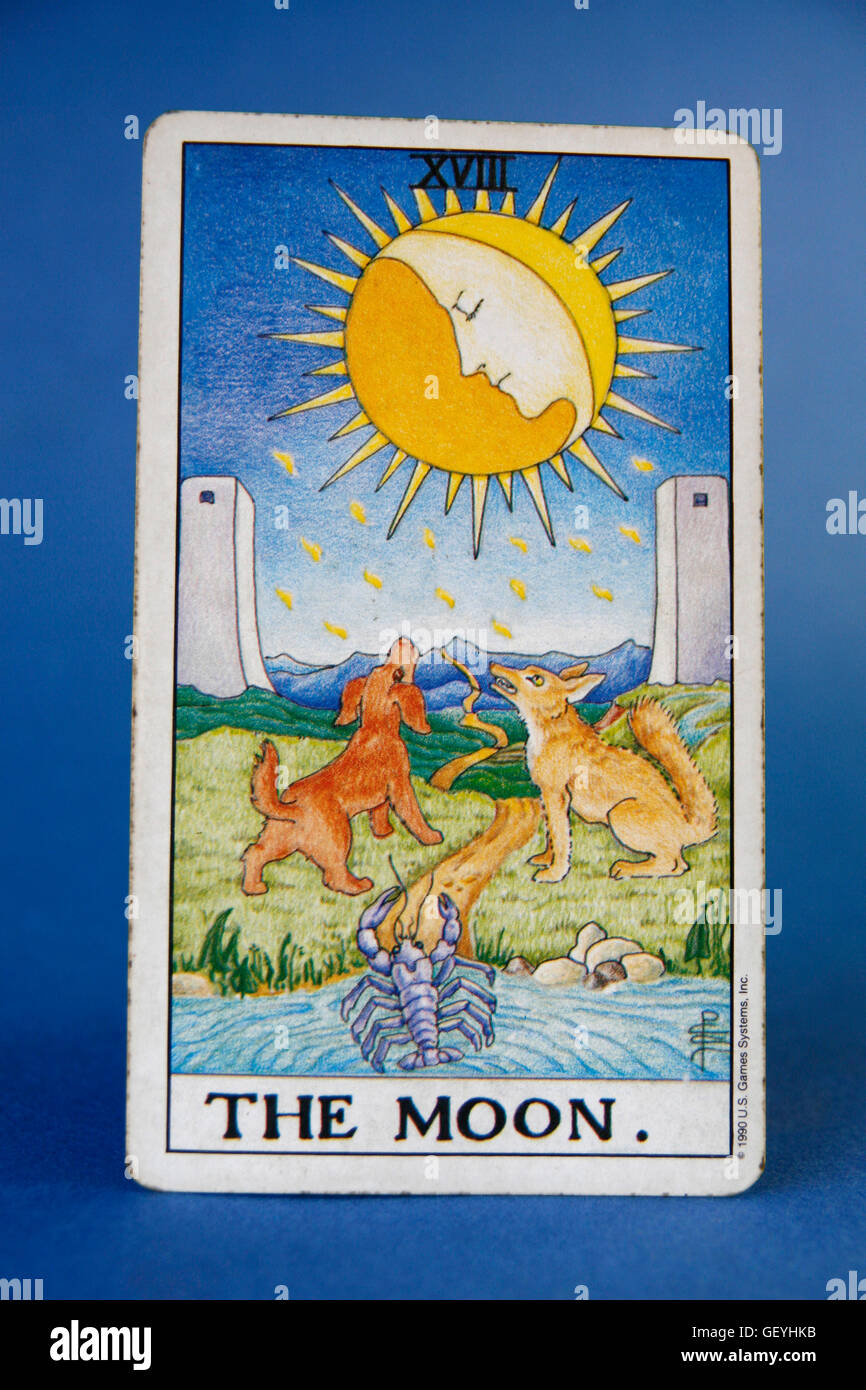 Le carte dei Tarocchi, la luna Foto Stock