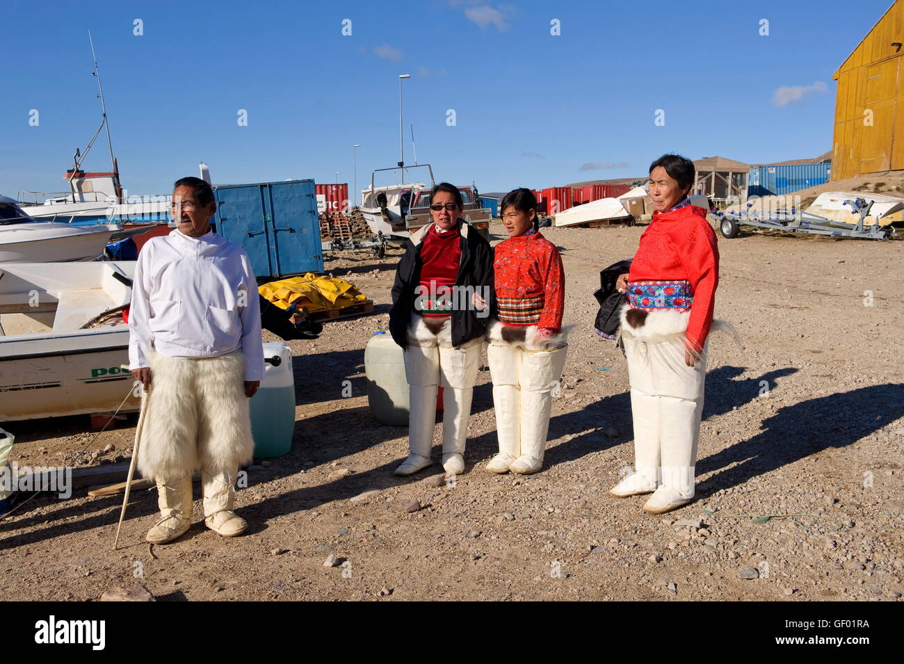 Geografia / viaggi, Groenlandia, Qaanaaq, la nuova Thule, il più grande comune del nord della Groenlandia, locale Foto Stock